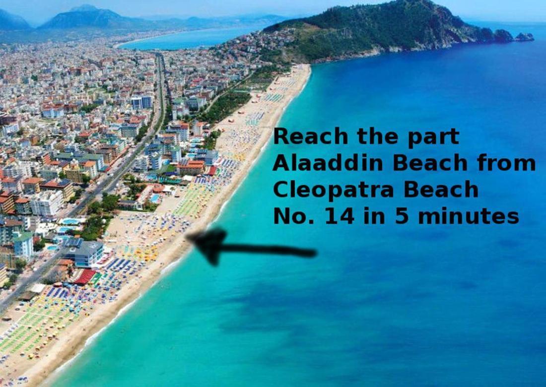Palm Beach Cleopatra House, Beautiful Private Apartment Just 300 Meters To Cleopatra Beach 14 With Umbrellas, Bikes And Many Extras Included! Alanya Eksteriør bilde